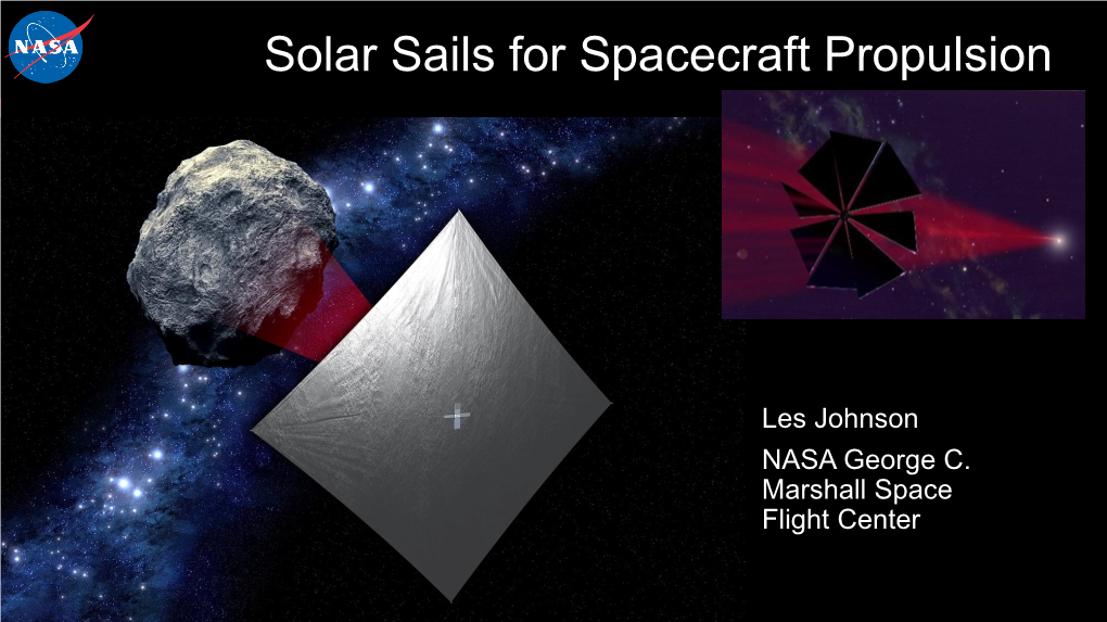 Solar Sails for Spacecraft Propulsion