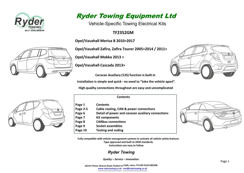 TF2352GM Vauxhall Merivab, Zafira, Mokka, Cascada CAN