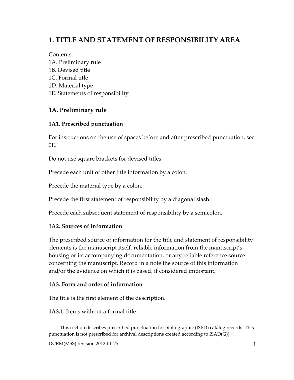 1. Title and Statement of Responsibility Area