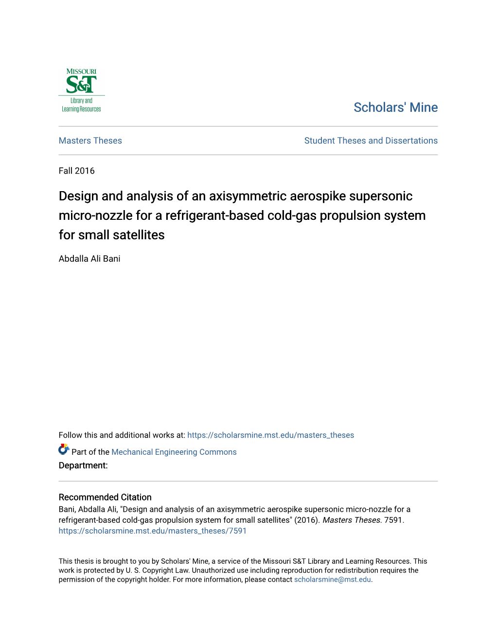 Design and Analysis of an Axisymmetric Aerospike Supersonic Micro-Nozzle for a Refrigerant-Based Cold-Gas Propulsion System for Small Satellites