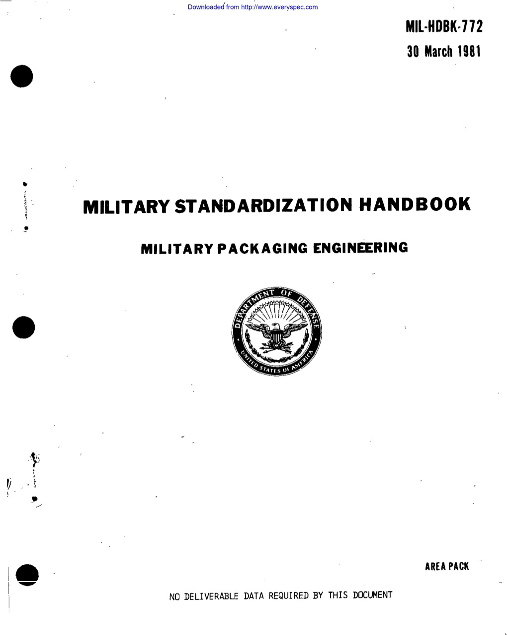 MIL-HDBK-772 Military Packaging Engineering 30 March 1981