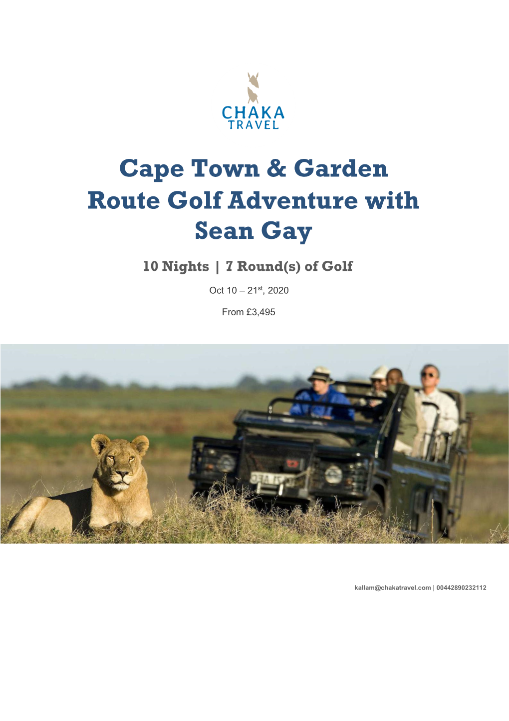 Cape Town & Garden Route Golf Adventure with Sean