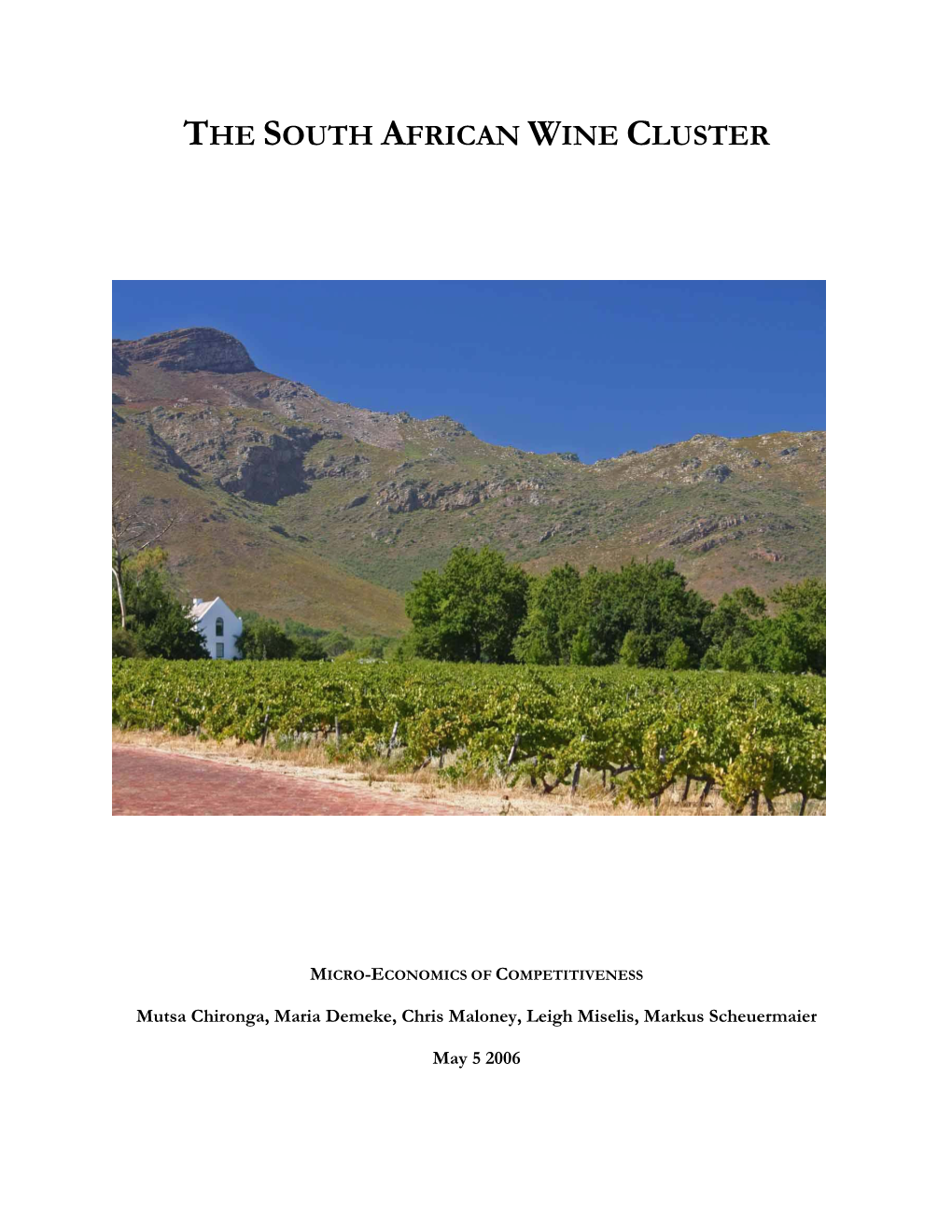 The South African Wine Cluster