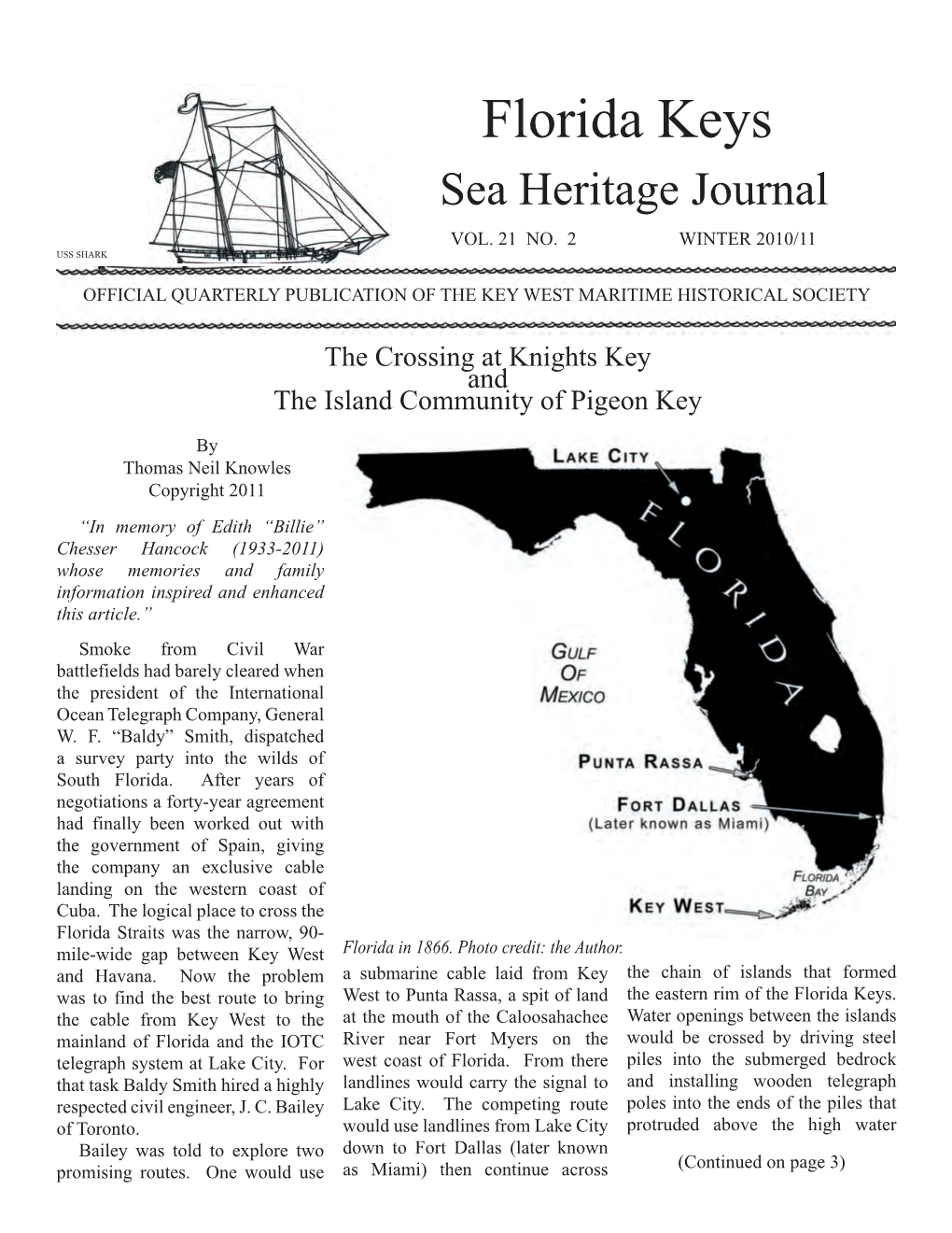 Florida Keys Sea Heritage Journal