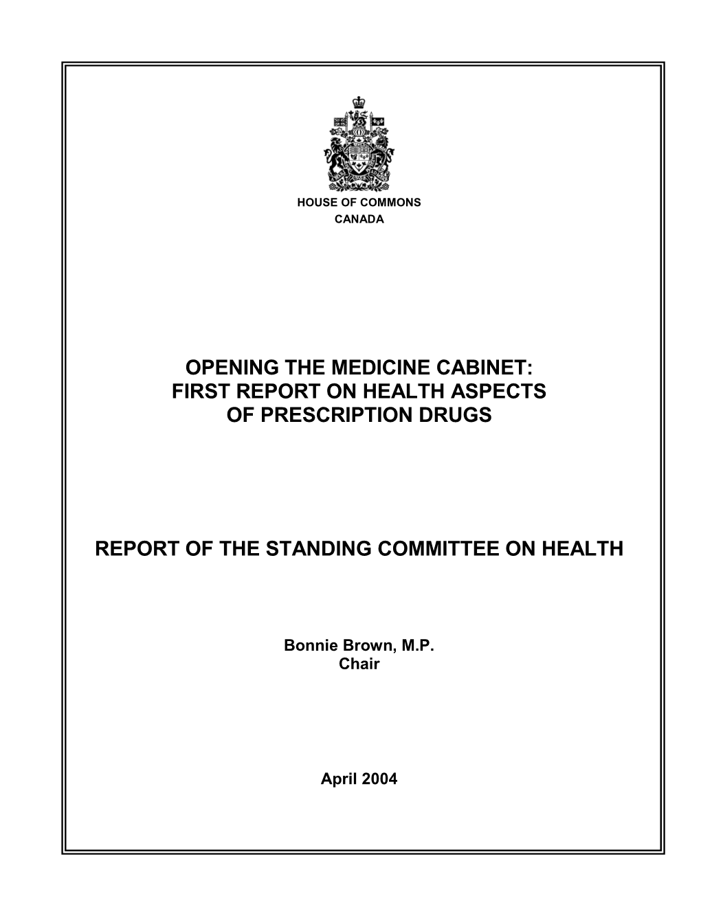 Opening the Medicine Cabinet: First Report on Health Aspects of Prescription Drugs