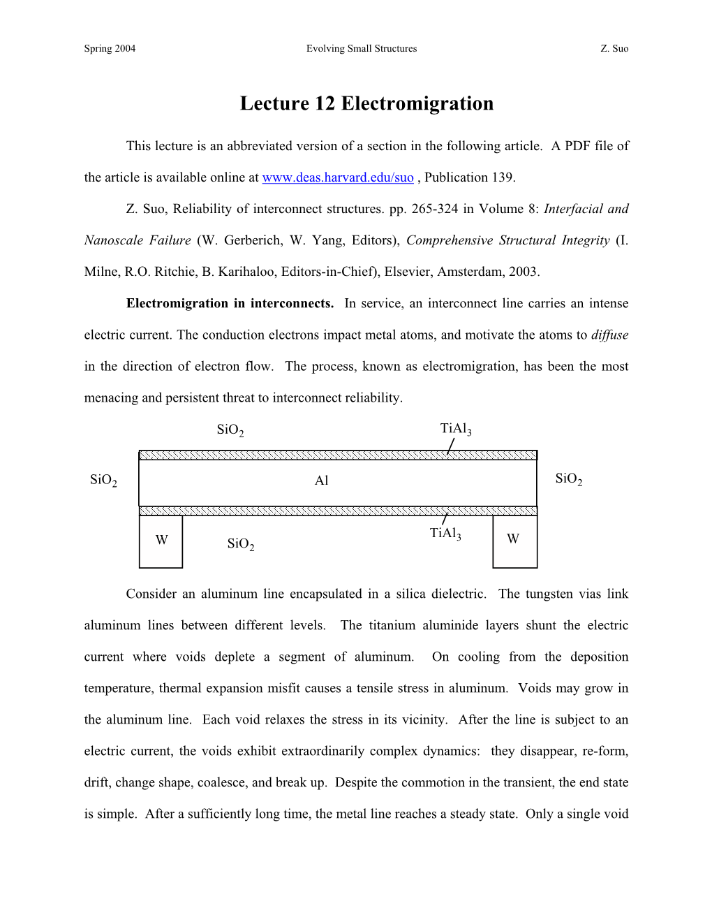 Lecture 12 Electromigration