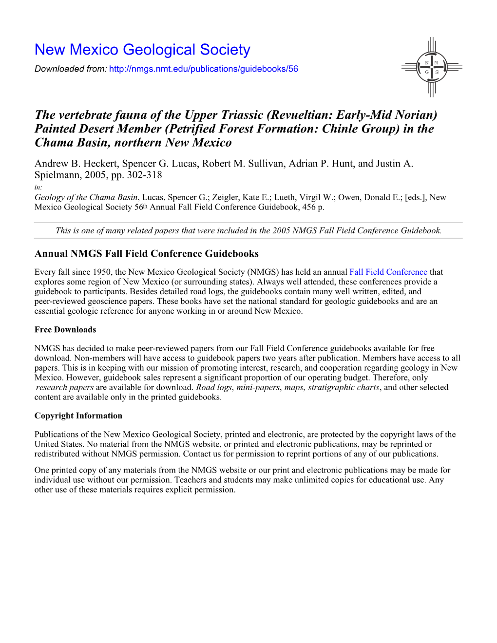 The Vertebrate Fauna of the Upper Triassic