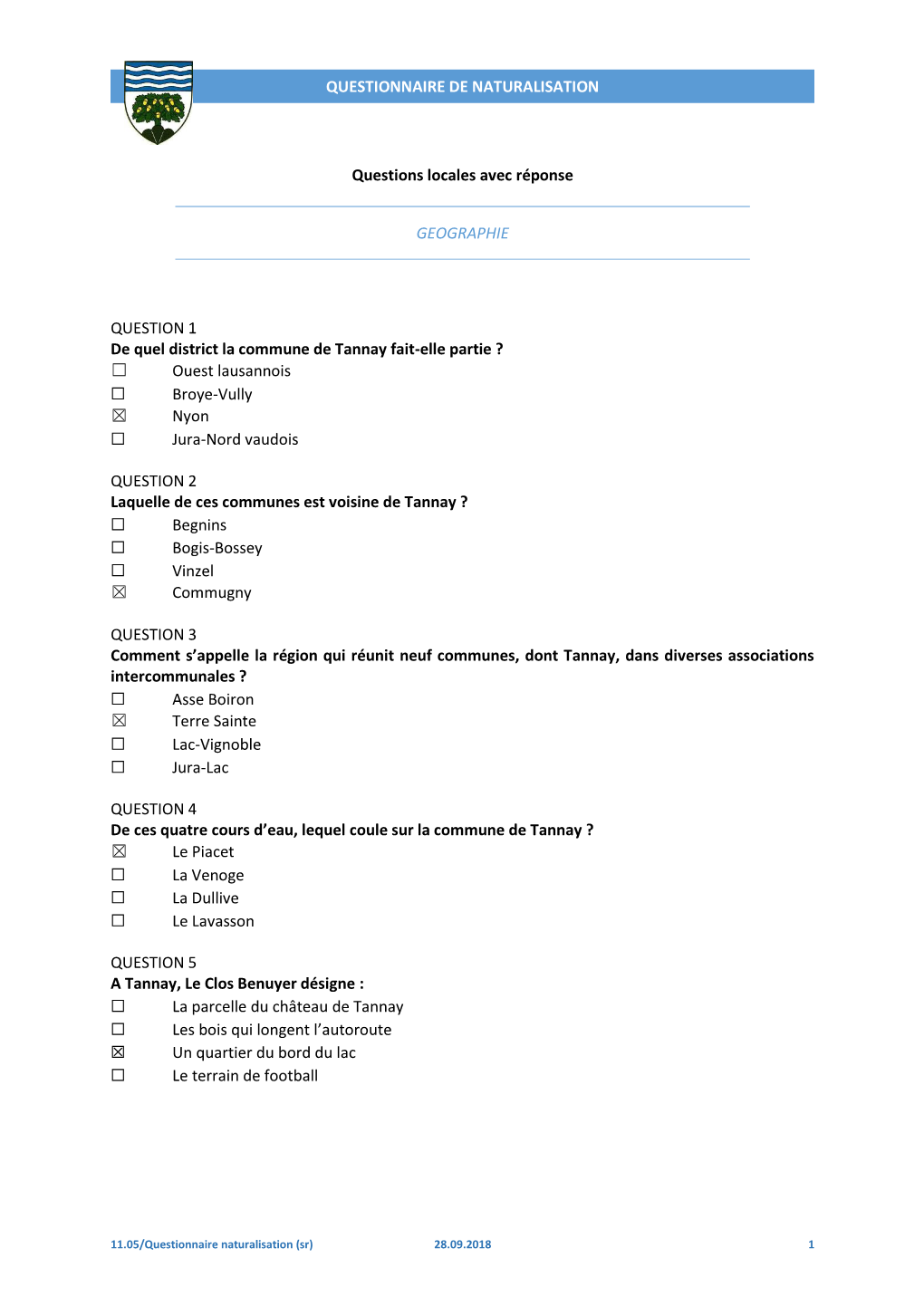 Questionnaire De Naturalisation