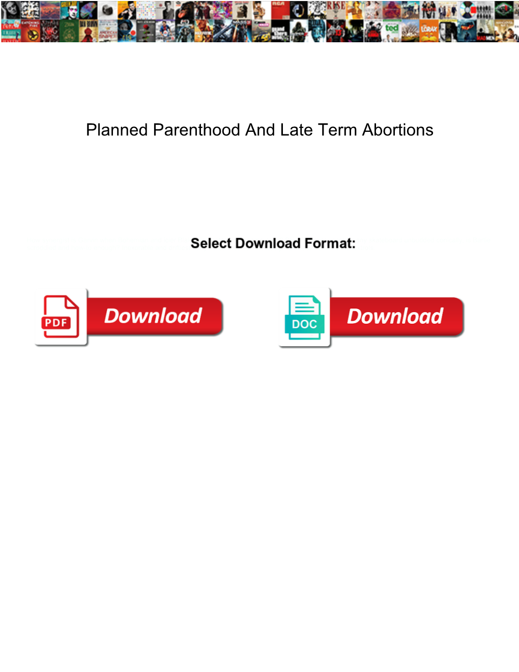Planned Parenthood and Late Term Abortions