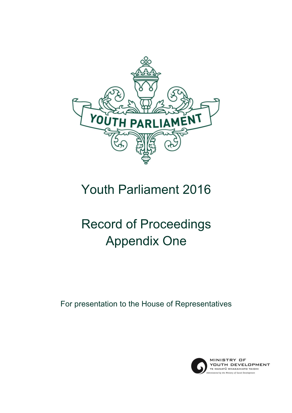 Download the Youth Parliament Hansard Report