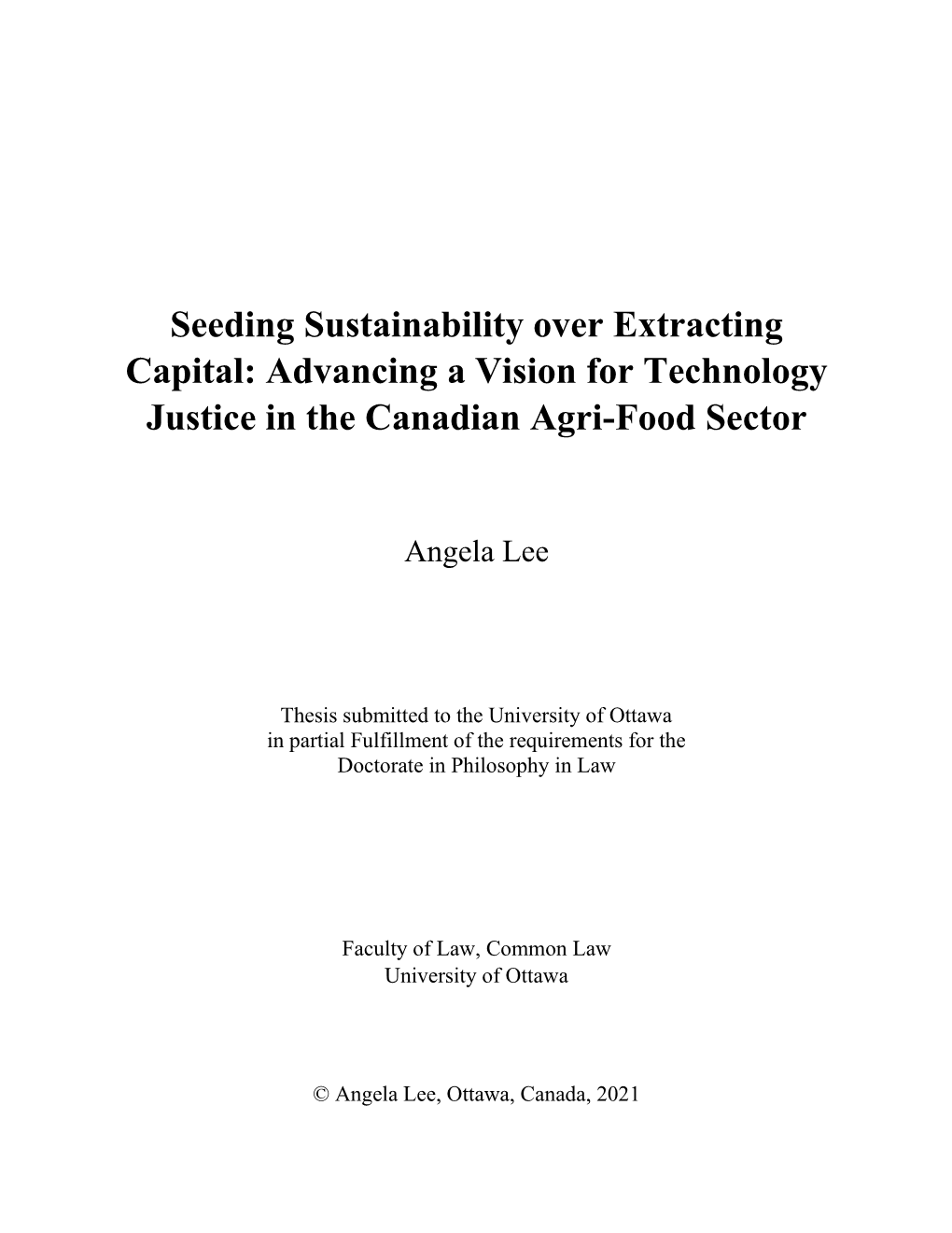 Advancing a Vision for Technology Justice in the Canadian Agri-Food Sector