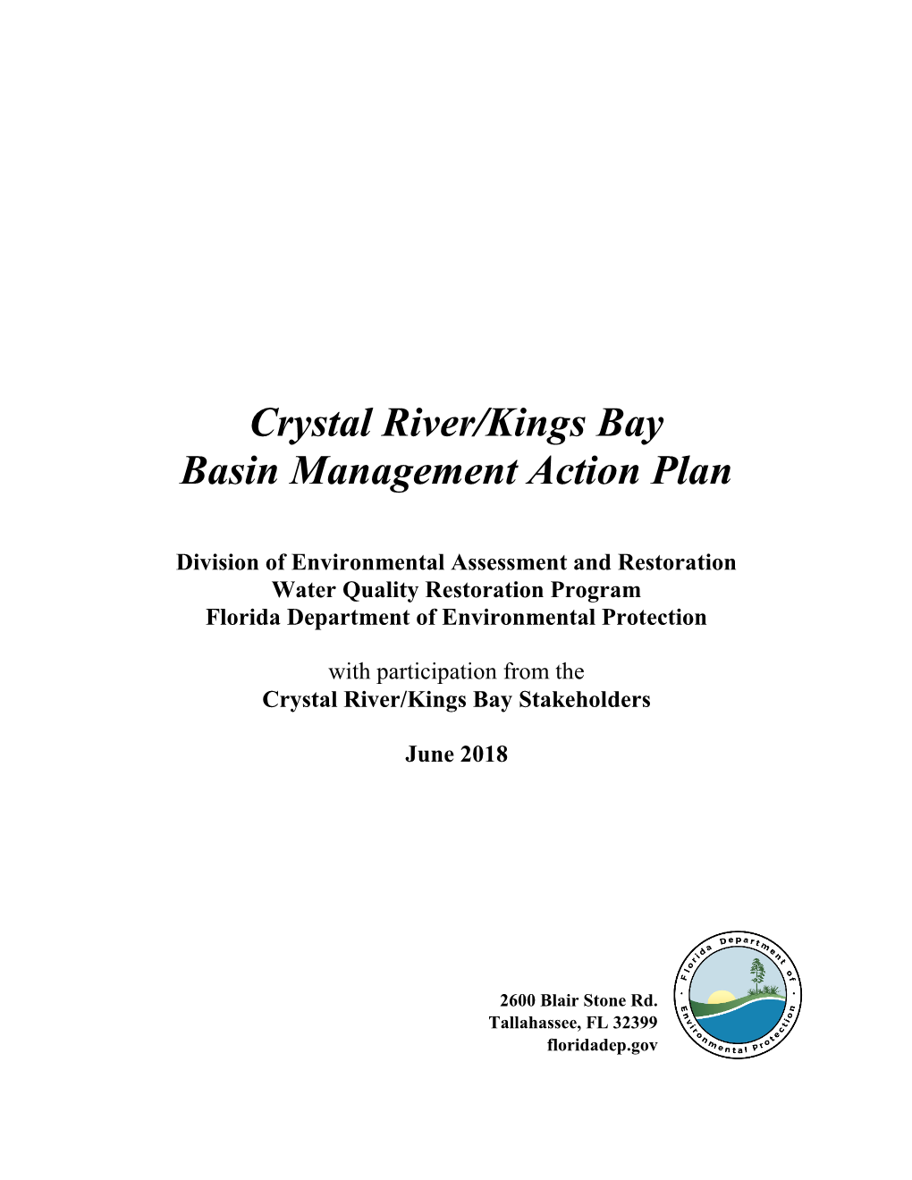Final Crystal River-Kings Bay BMAP