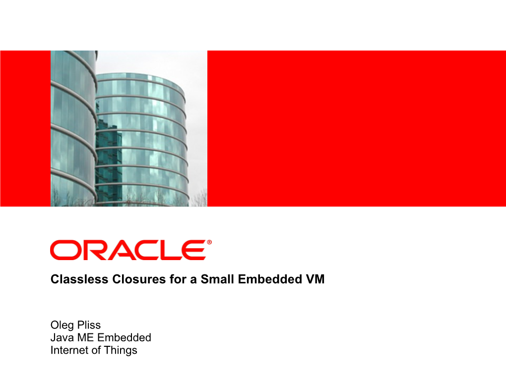 Classless Closures for a Small Embedded VM