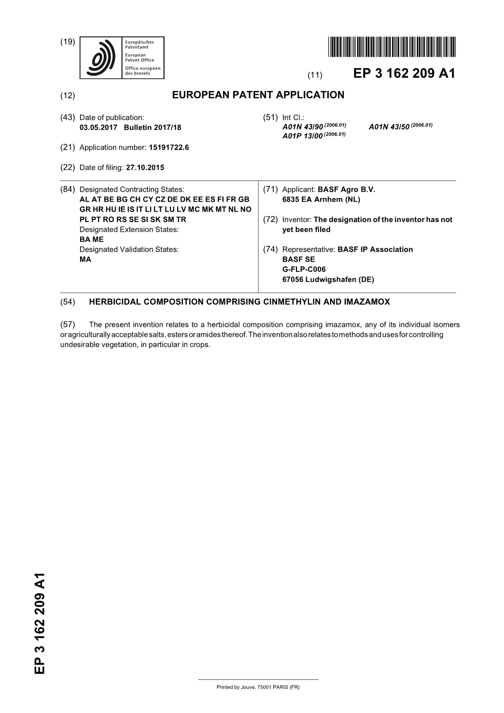 Herbicidal Composition Comprising Cinmethylin and Imazamox