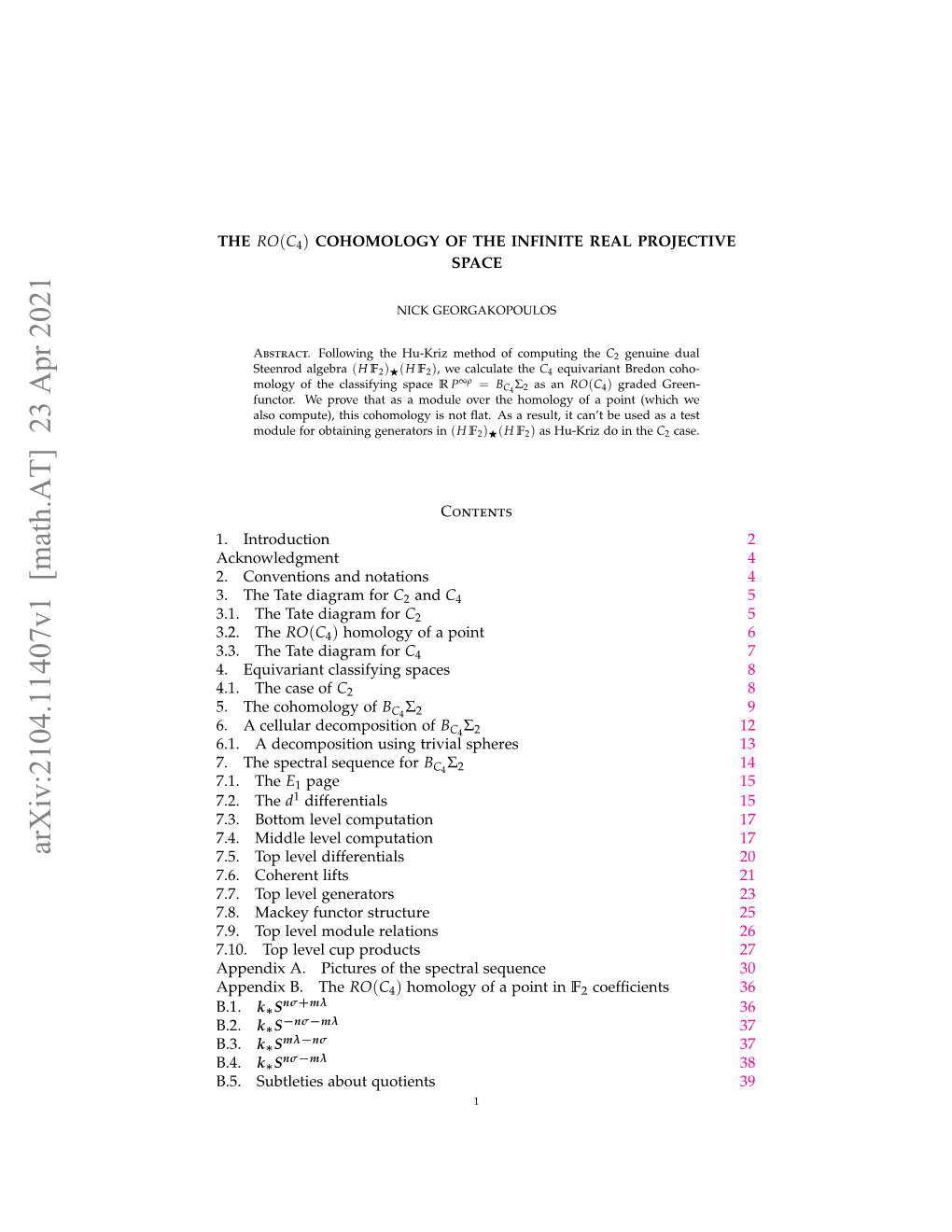 The $ RO (C 4) $ Cohomology of the Infinite Real Projective Space