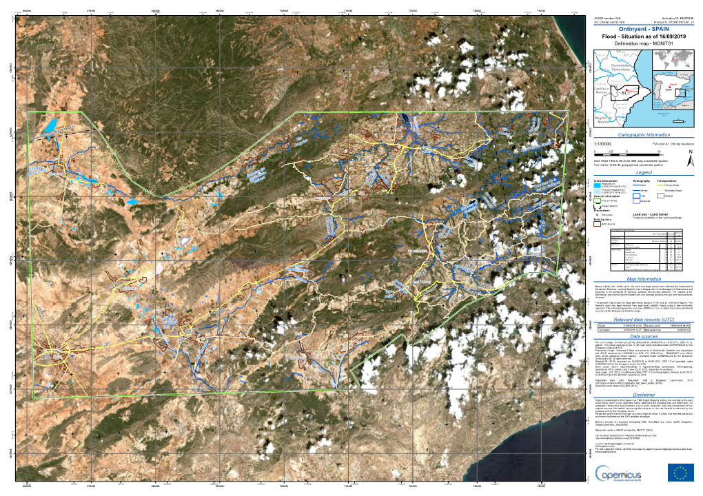 Ontinyent - SPAIN Flood - Situation As of 16/09/2019 Delineation Map - MONIT 01