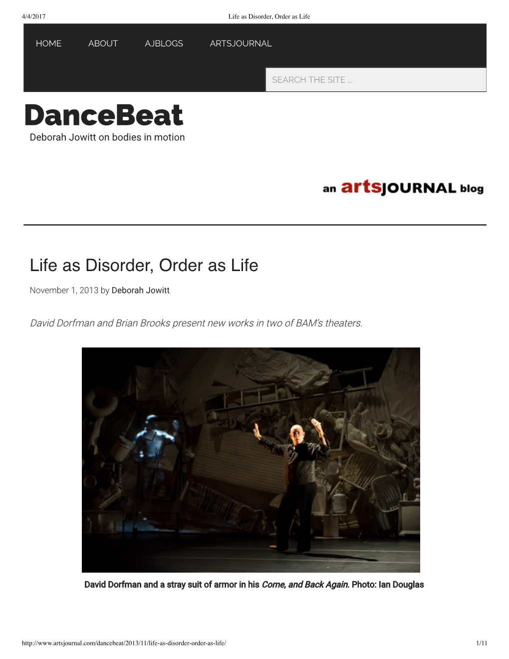 Dancebeat Deborah Jowitt on Bodies in Motion