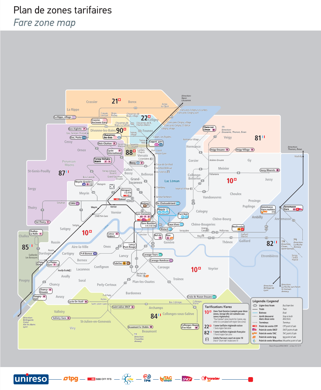 Plan De Zones Tarifaires Fare Zone Map