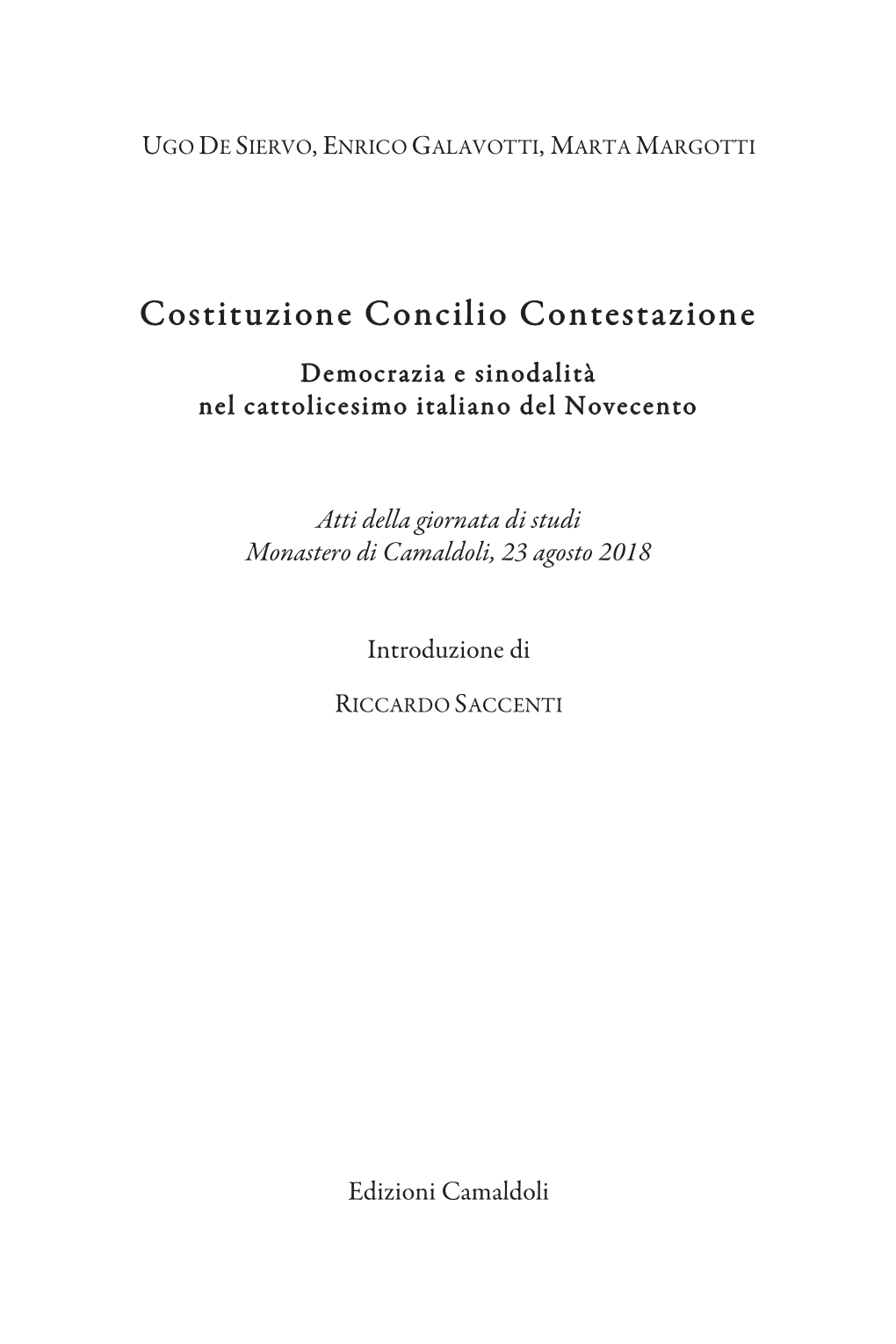 Costituzione Concilio Contestazione