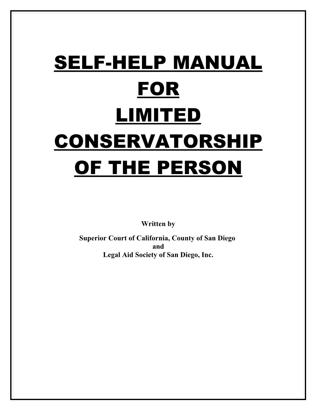 Self-Help Manual