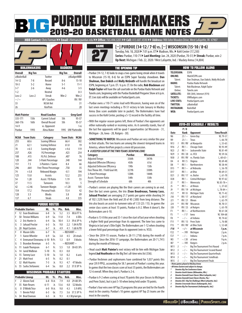 021820 Purdue Game Notes.Indd