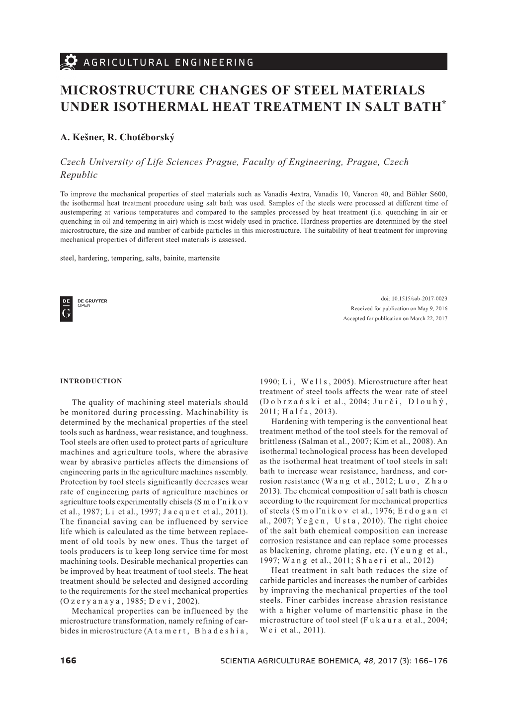 Microstructure Changes of Steel Materials Under Isothermal Heat Treatment in Salt Bath*