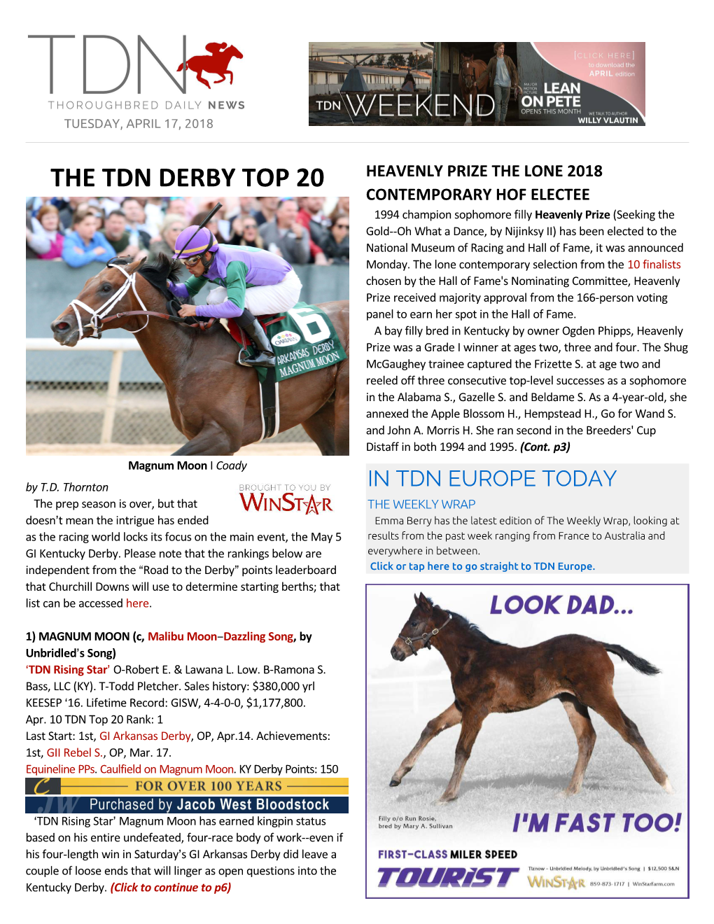 The Tdn Derby Top 20