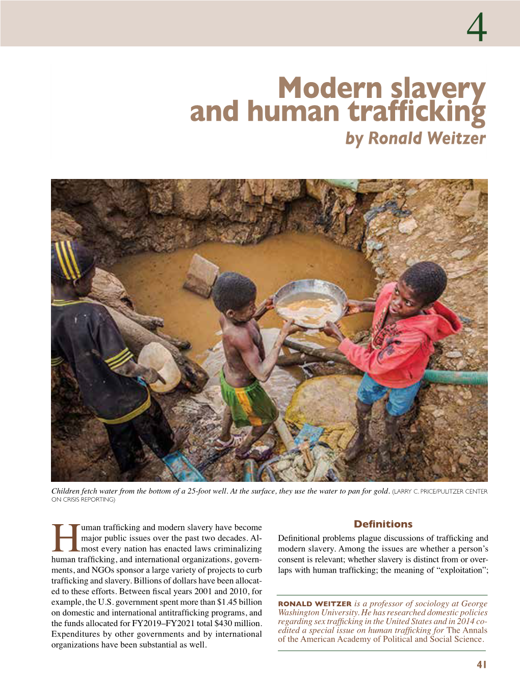 Modern Slavery and Human Trafficking by Ronald Weitzer