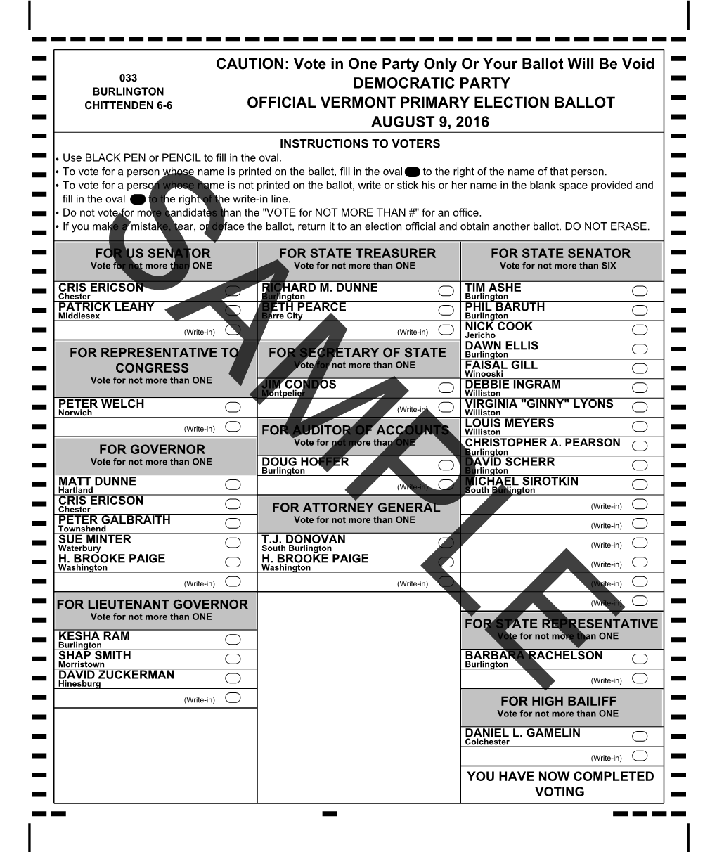 Ballot Paper