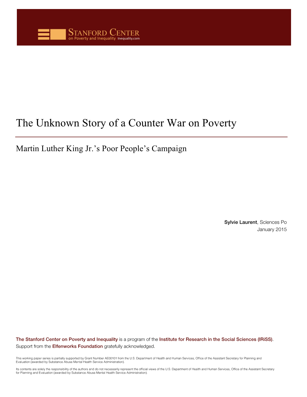 The Unknown Story of a Counter War on Poverty: Martin Luther King