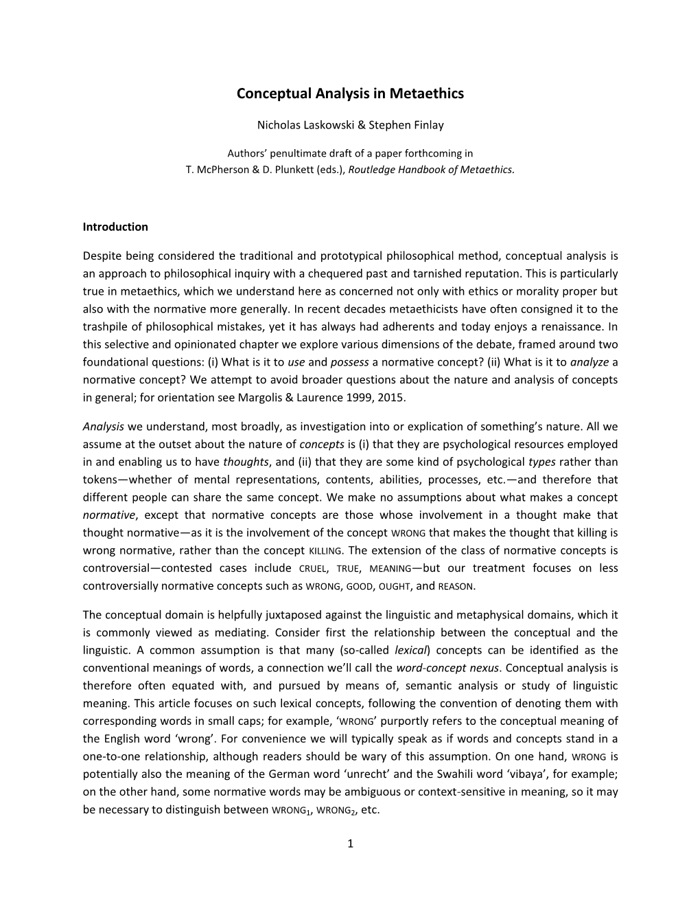 Conceptual Analysis in Metaethics