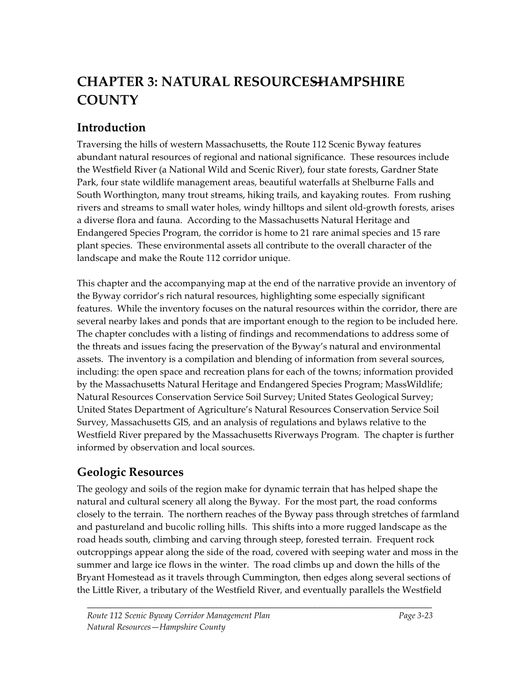 Natural Resources—Hampshire County