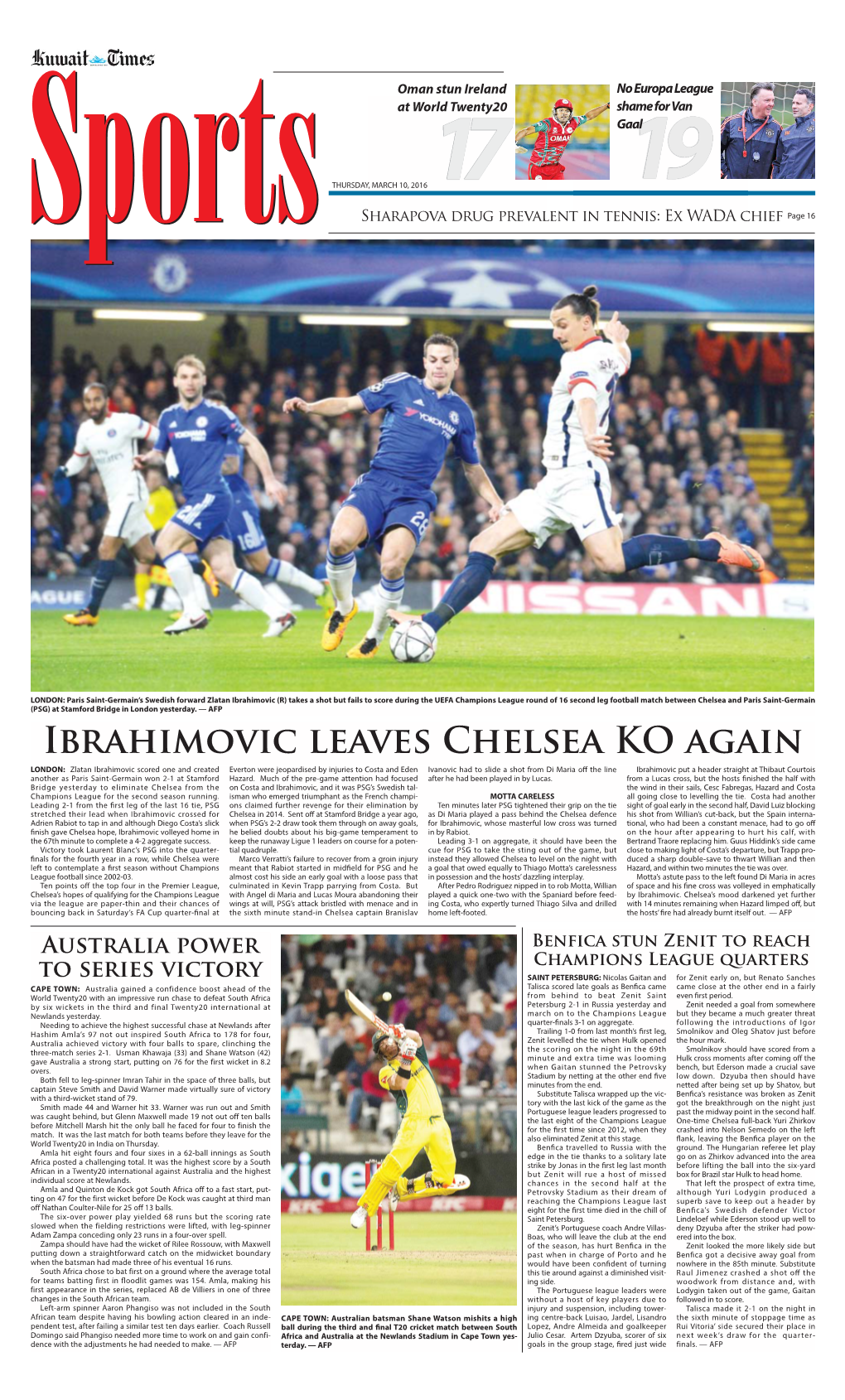 Ibrahimovic Leaves Chelsea KO Again