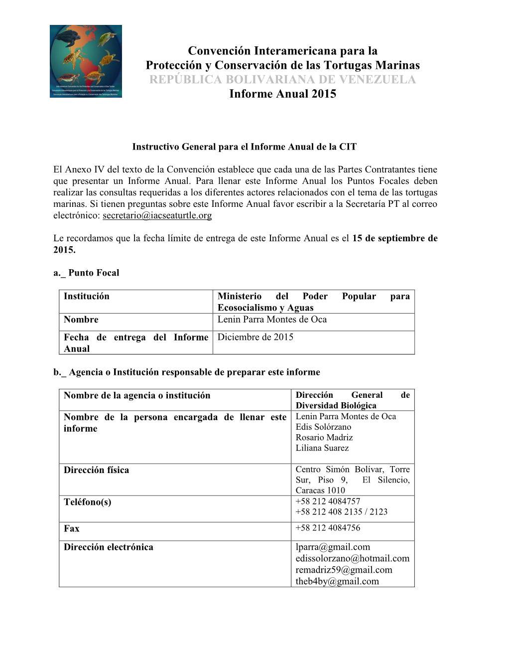 Informe Anual 2015 Venezuela