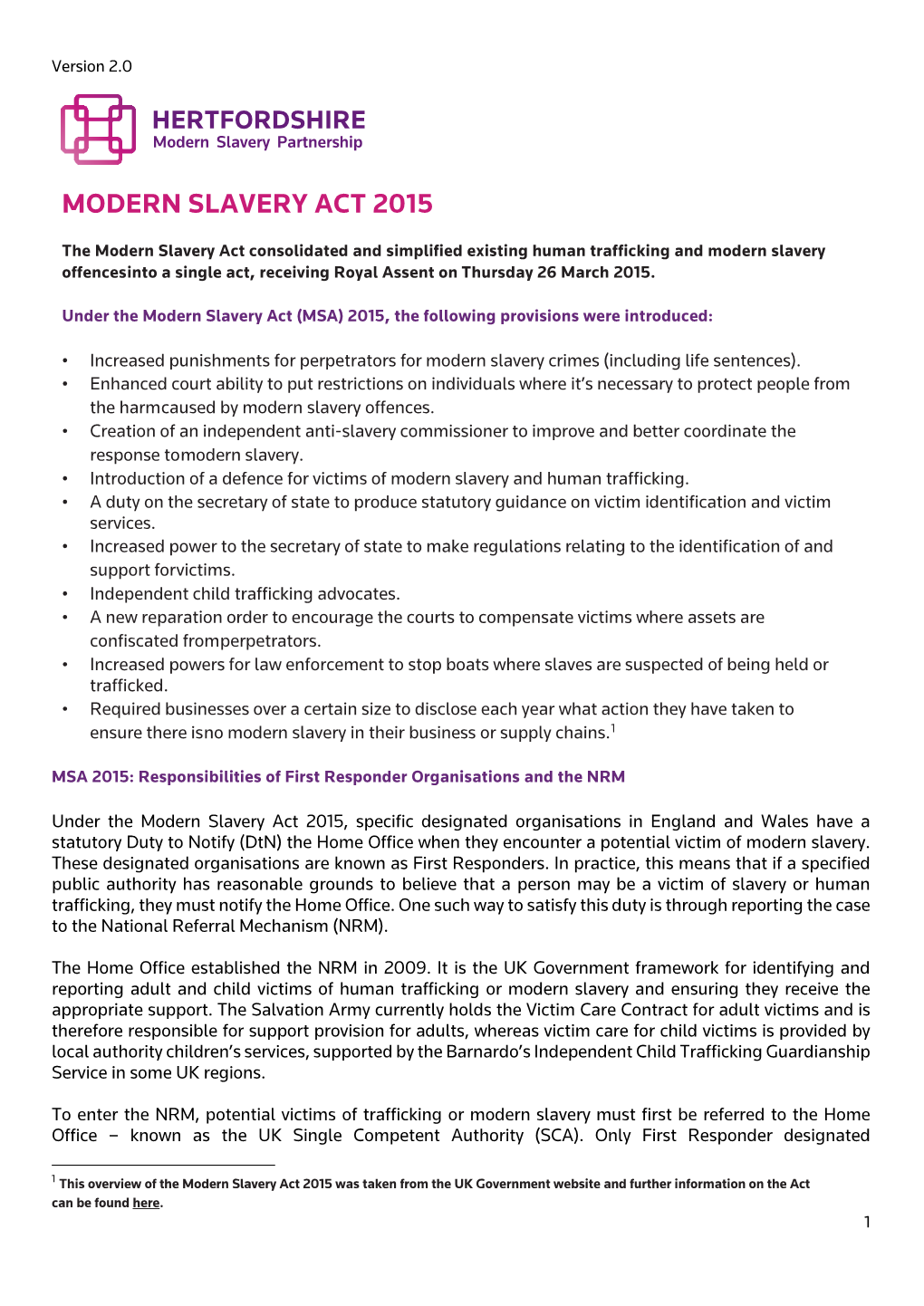 Modern Slavery Act 2015