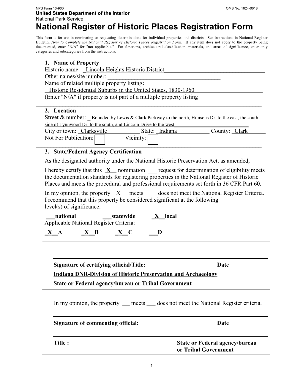 National Register of Historic Places Registration Form