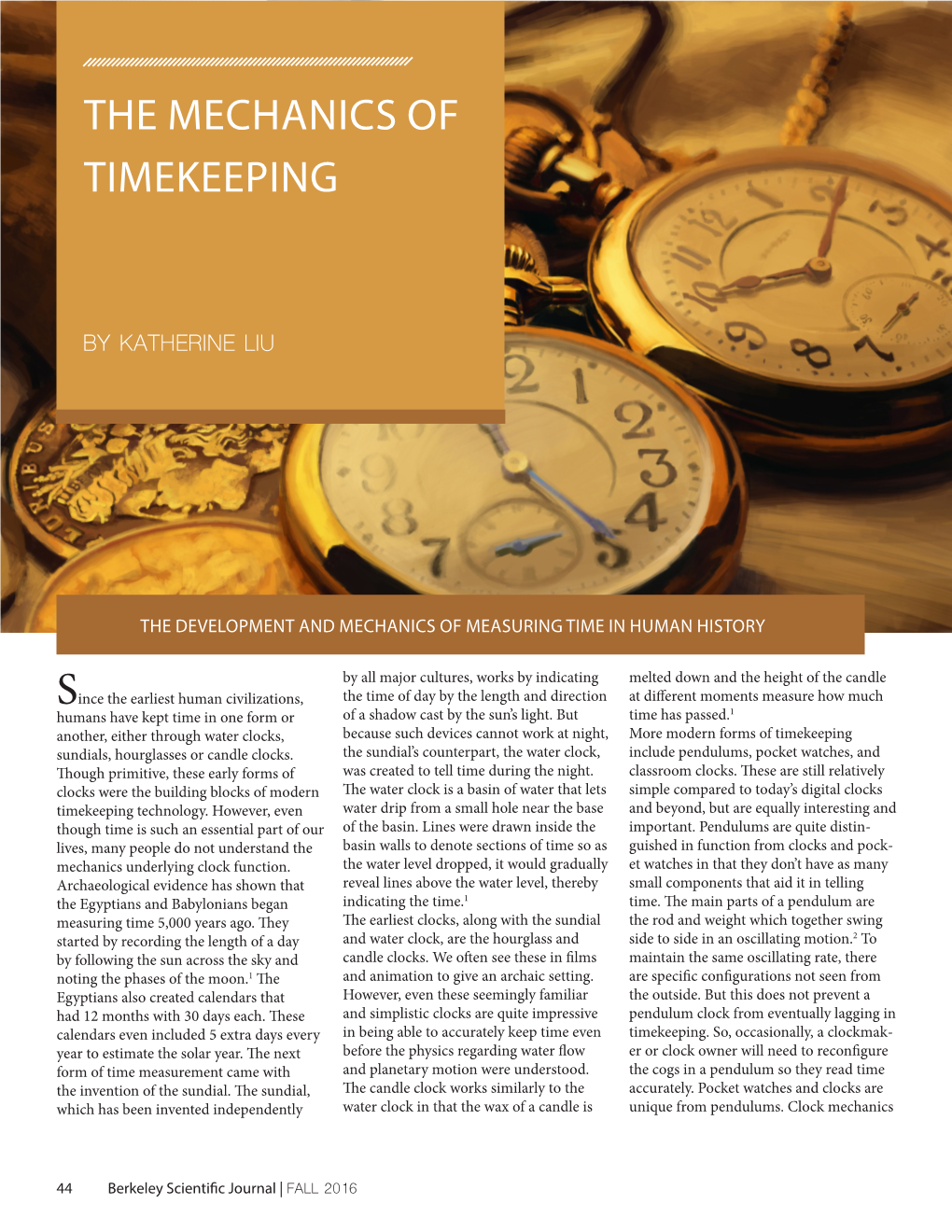 The Mechanics of Timekeeping