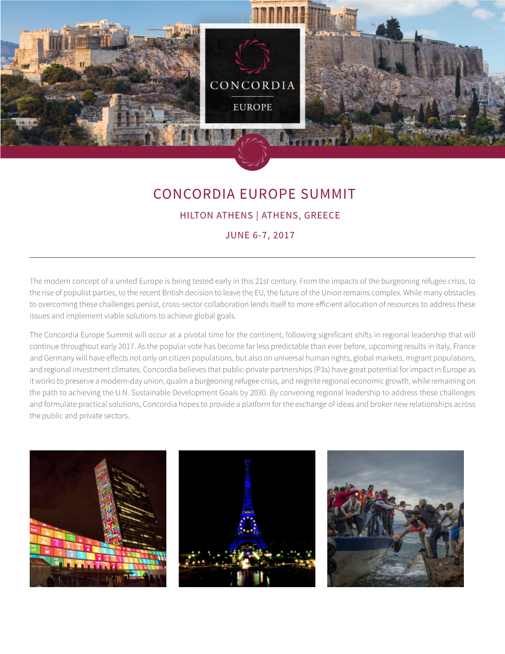 Concordia Europe Summit Hilton Athens | Athens, Greece June 6-7, 2017