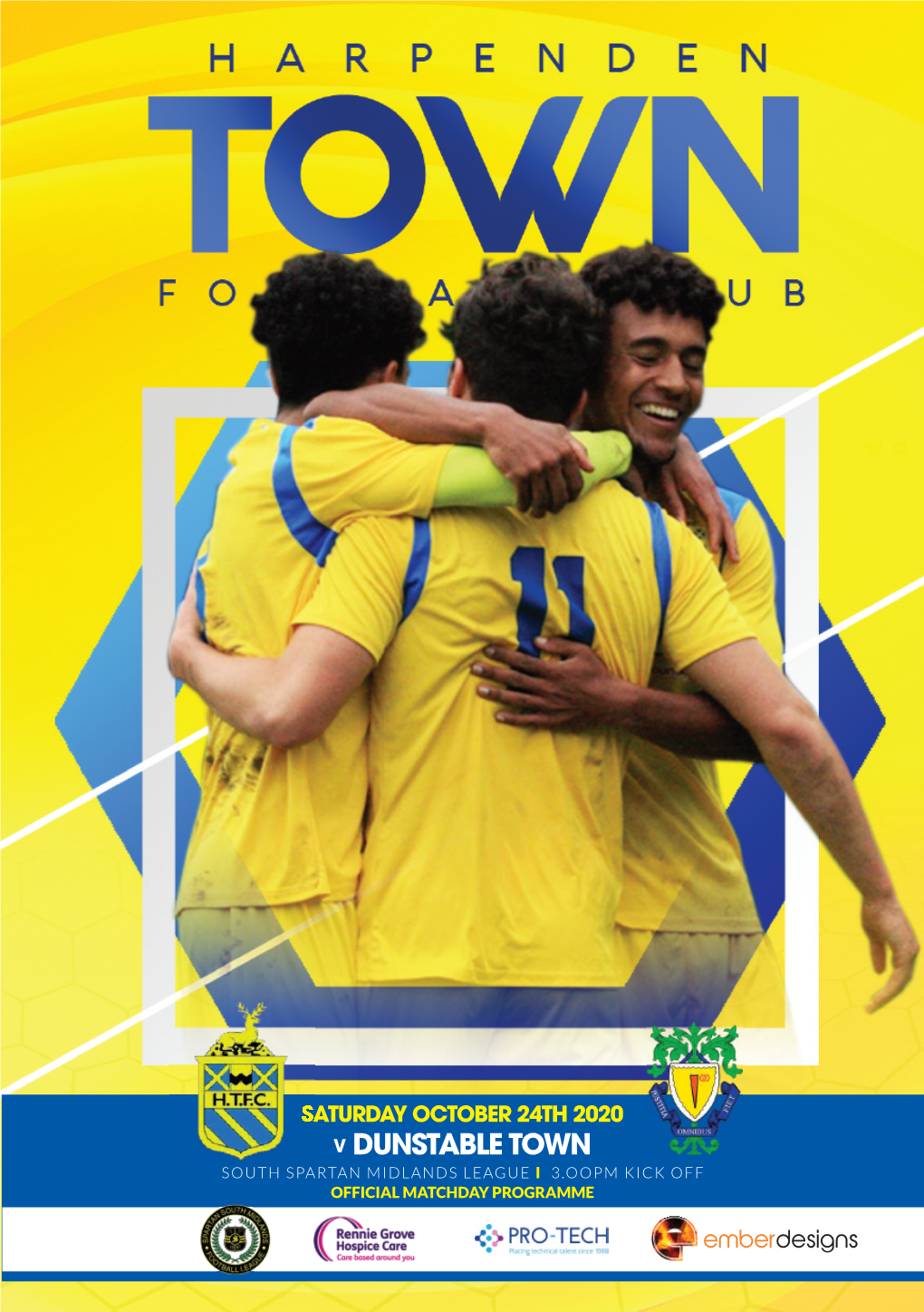 V Dunstable Town South Spartan Midlands League I 3.Oopm Kick Off Official Matchday Programme