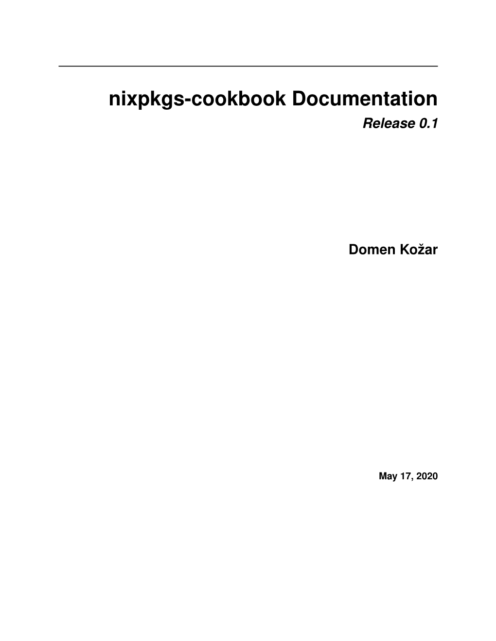 Nixpkgs-Cookbook Documentation Release 0.1