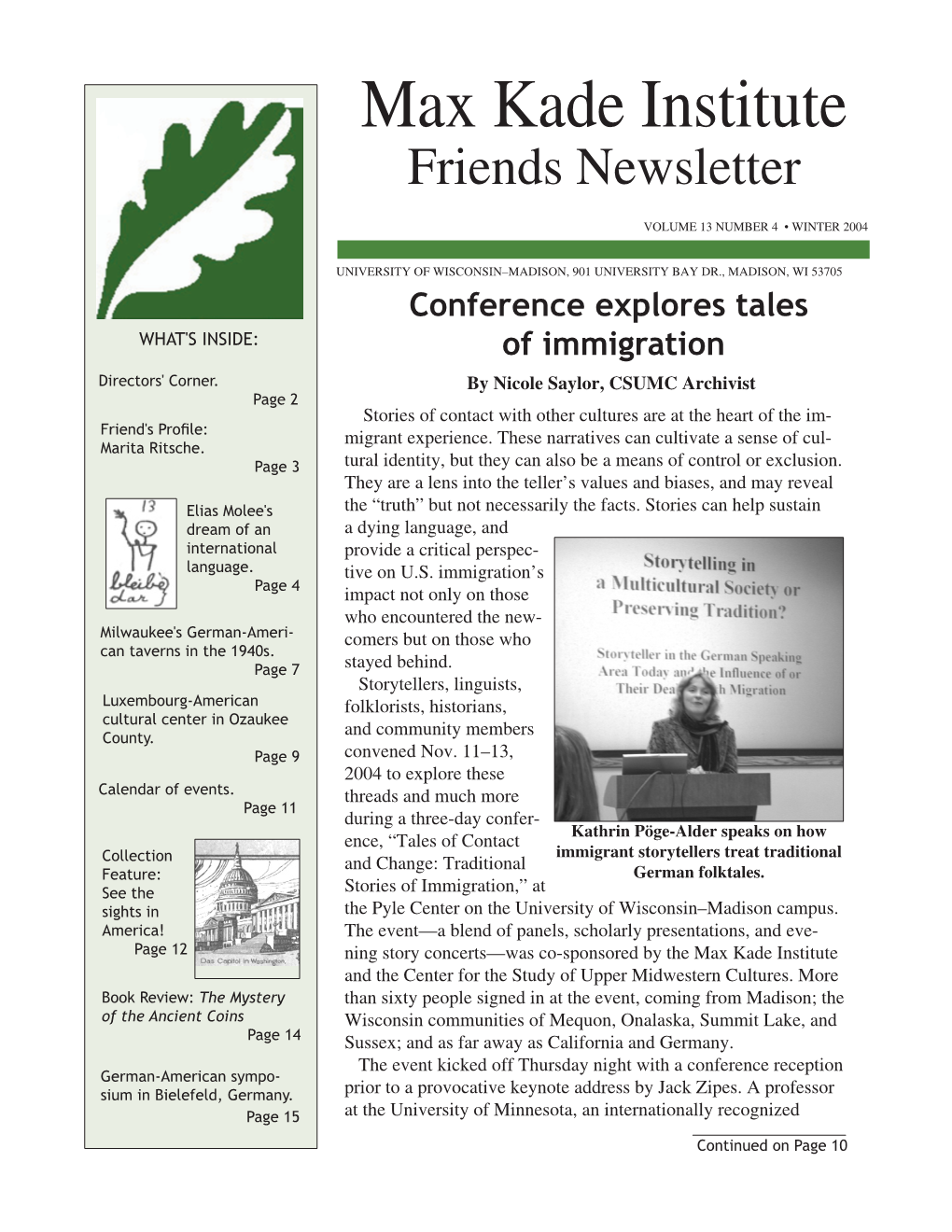 Newsletter Winter 2004