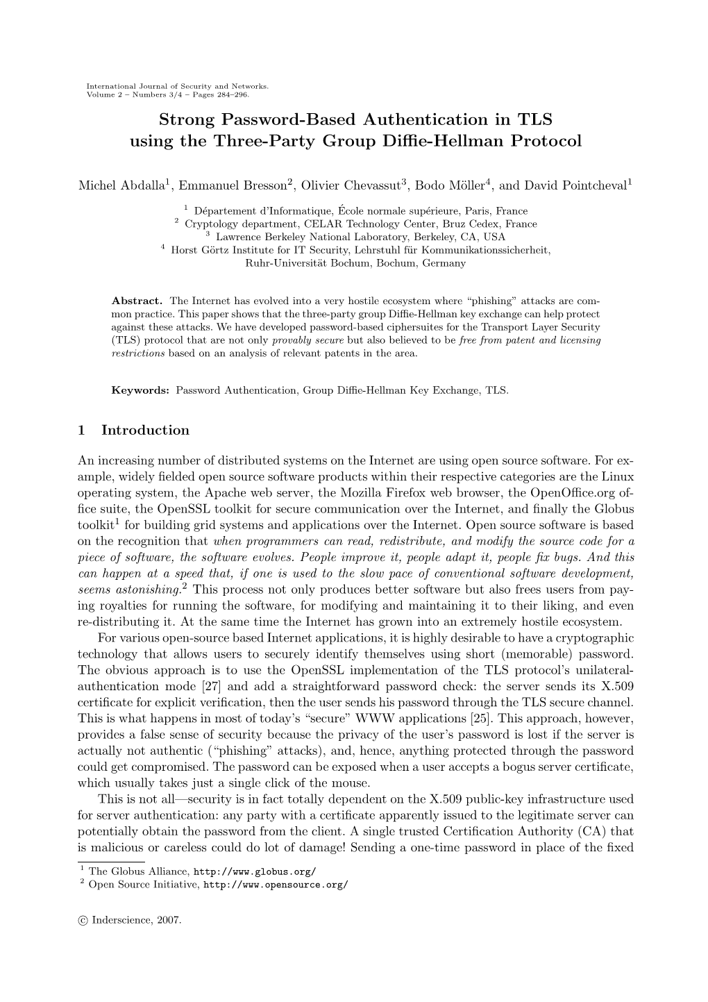 Strong Password-Based Authentication in TLS Using the Three-Party Group Diﬃe-Hellman Protocol