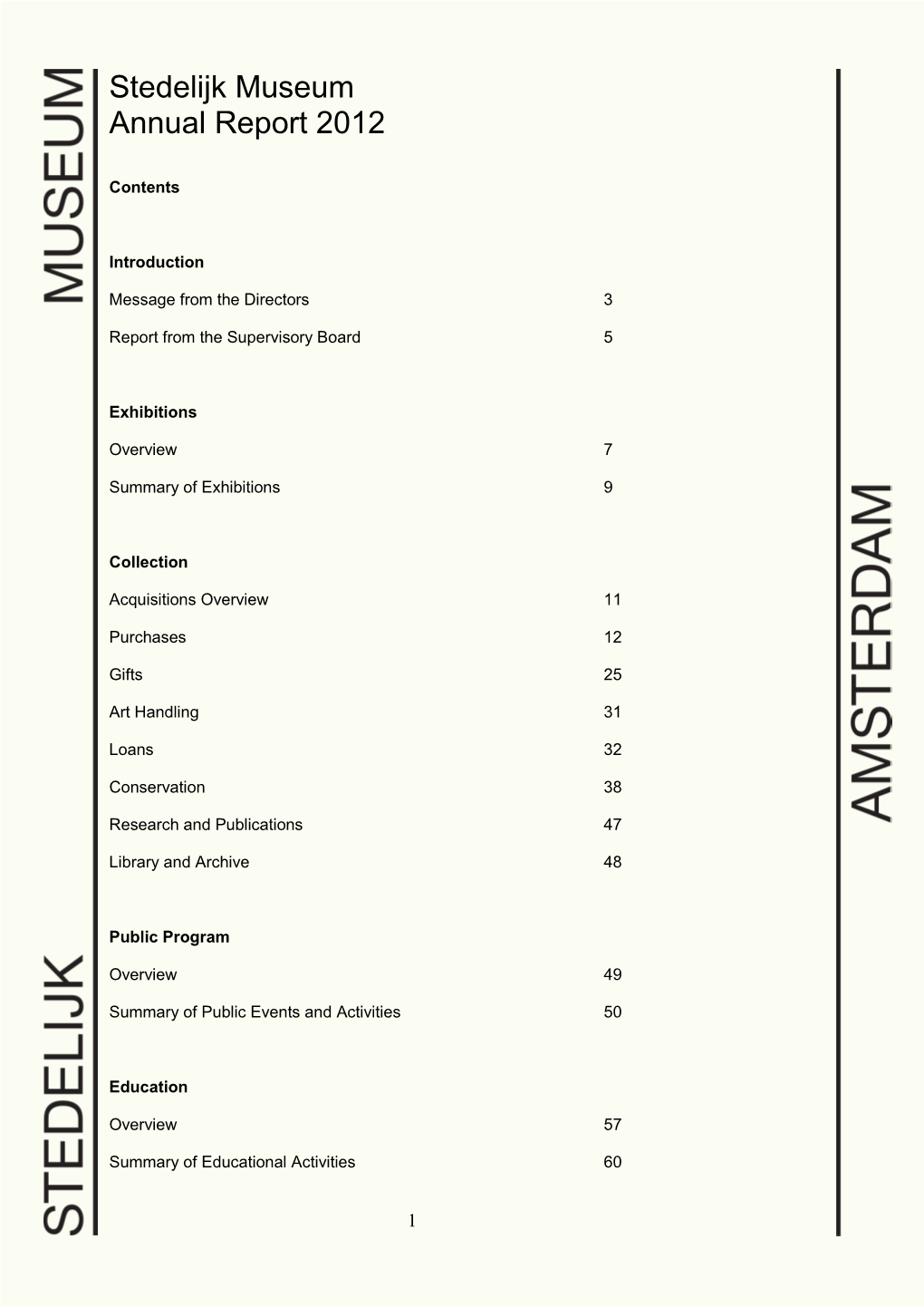 Stedelijk Museum Annual Report 2012