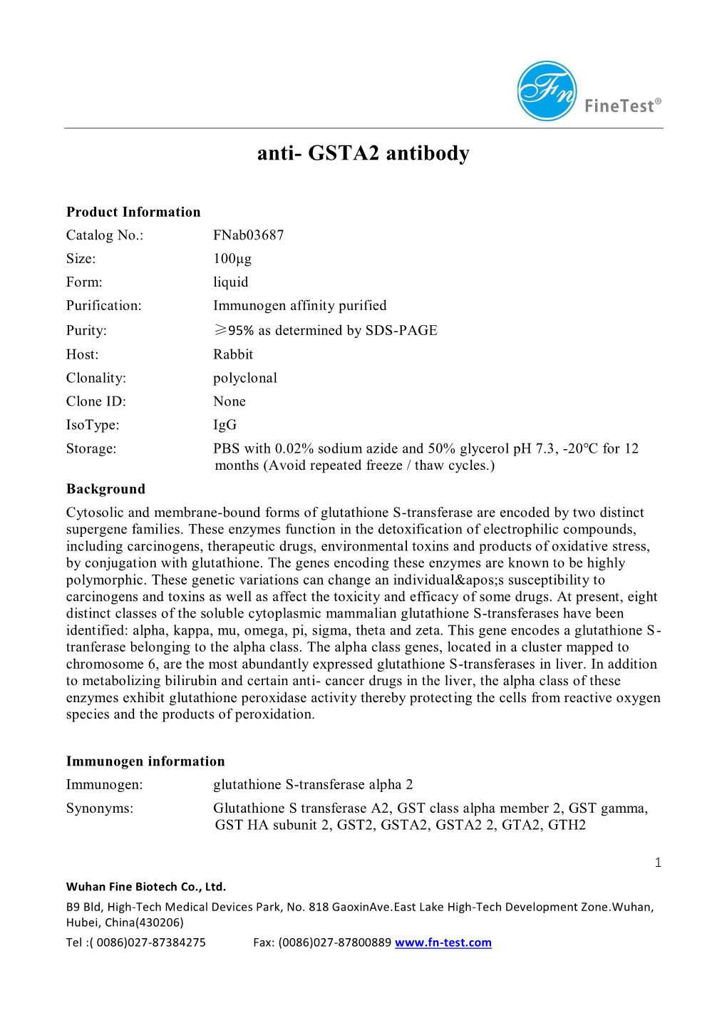 Anti- GSTA2 Antibody