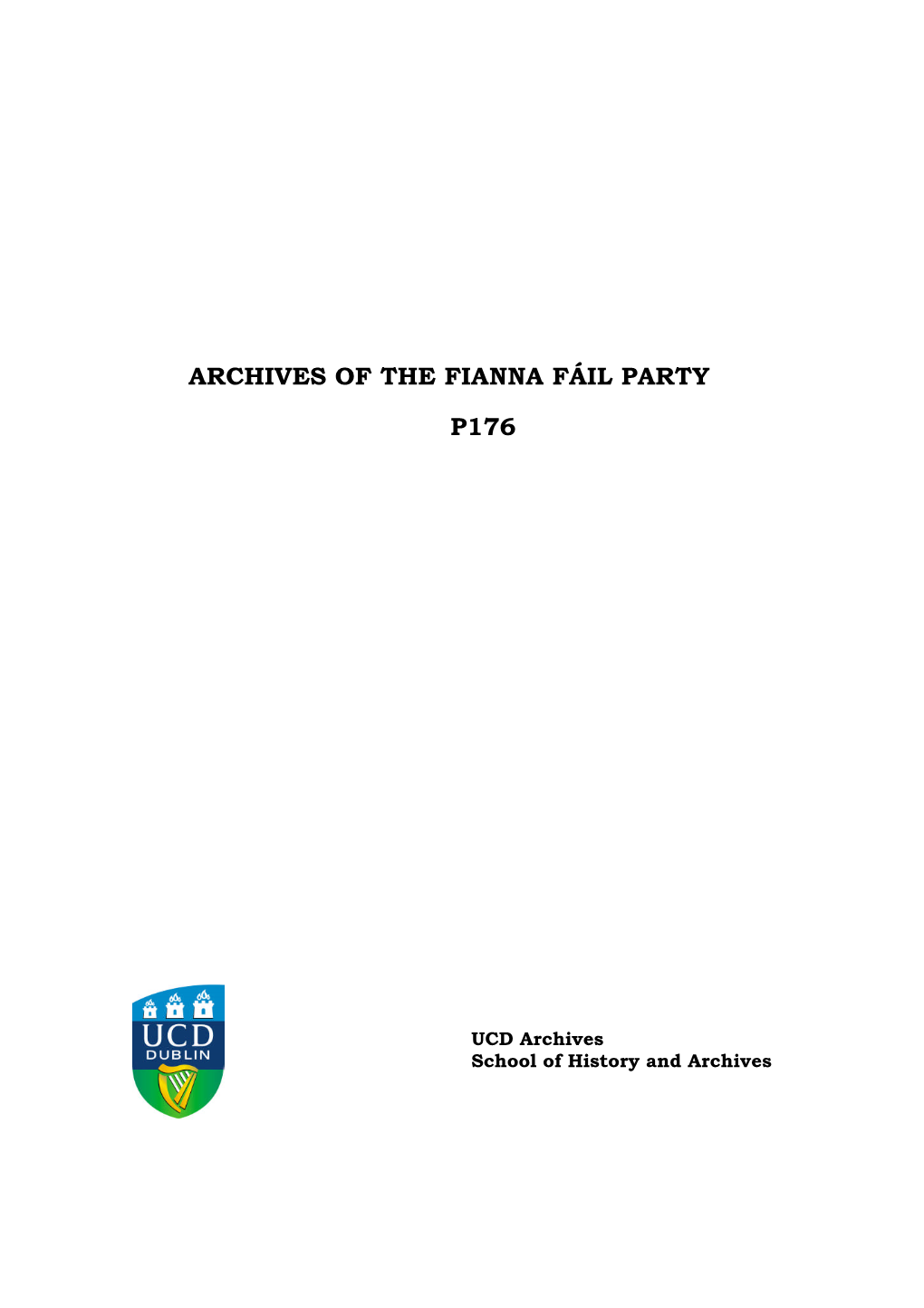 Archives of the Fianna Fáil Party P176