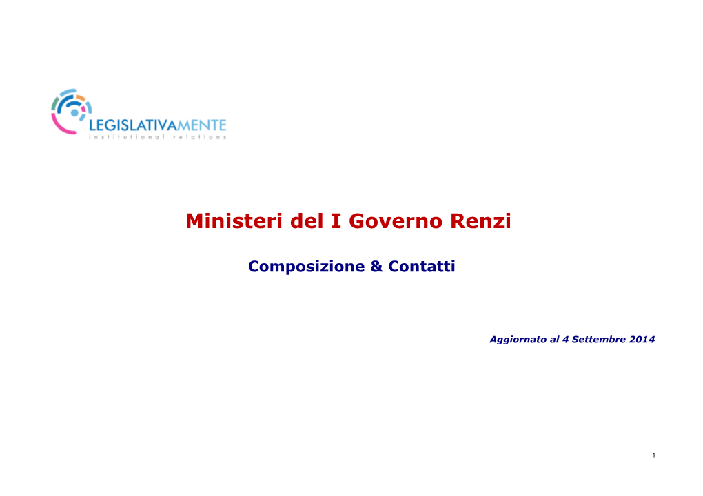 Ministeri Del I Governo Renzi