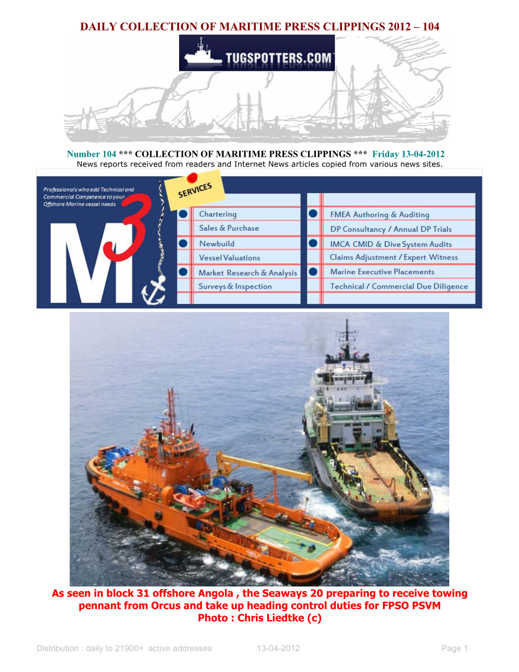 Making a Maritime Match Young Maritime International Is a Magazine That Is Digitally Published Twice a Month