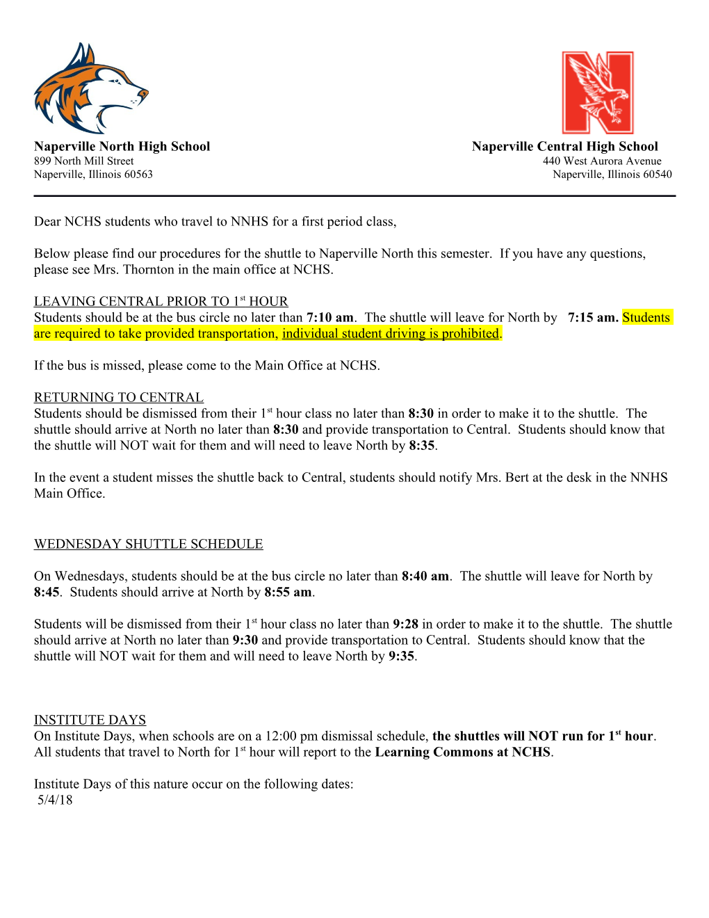 Naperville North High School Naperville Central High School