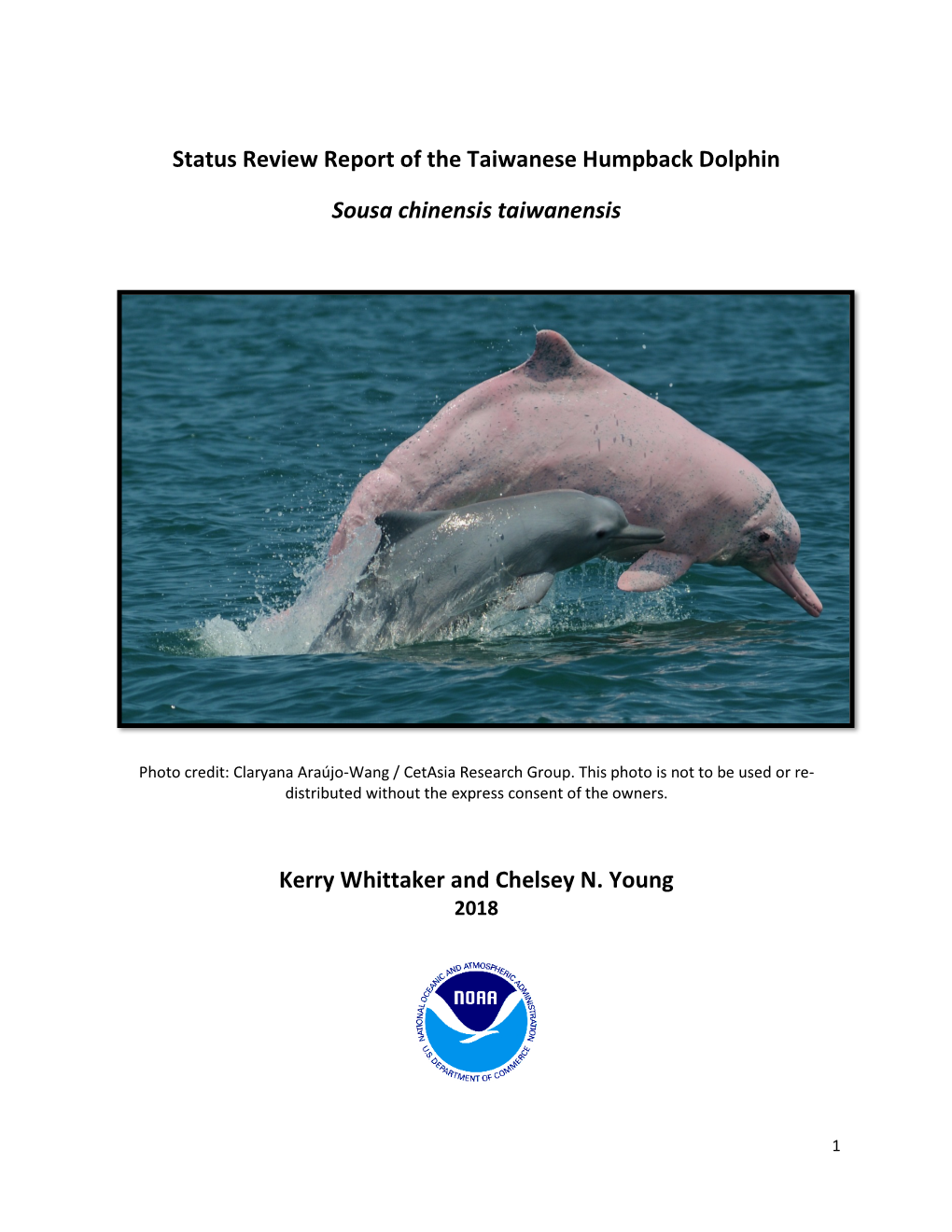 Status Review Report of the Taiwanese Humpback Dolphin