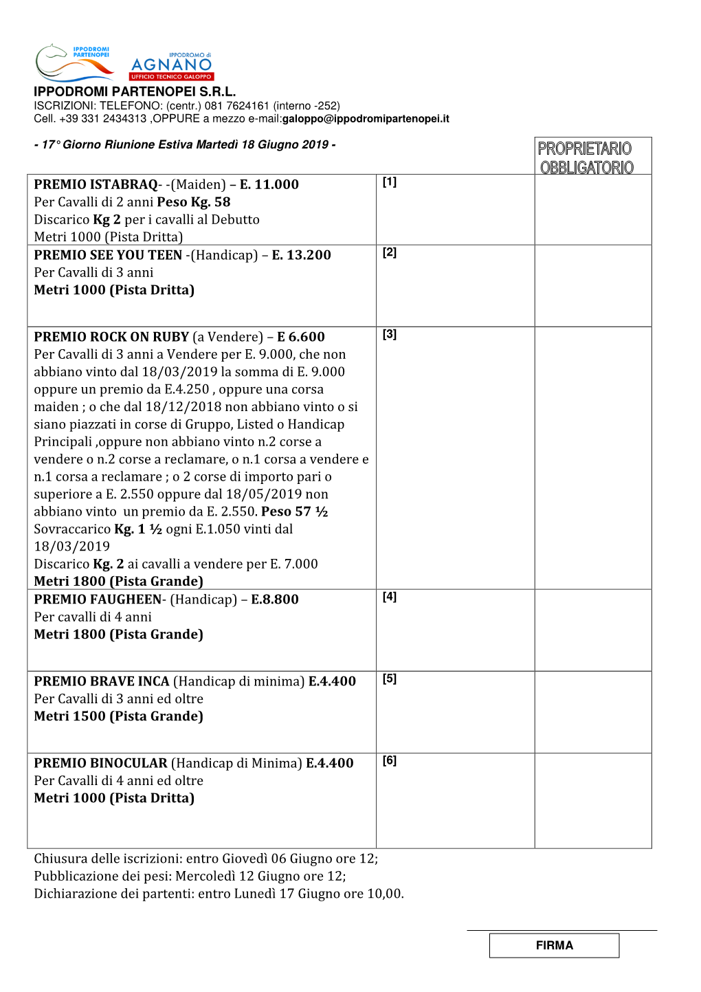 PREMIO ISTABRAQ- -(Maiden) – E. 11.000 Per Cavalli Di 2 Anni Peso